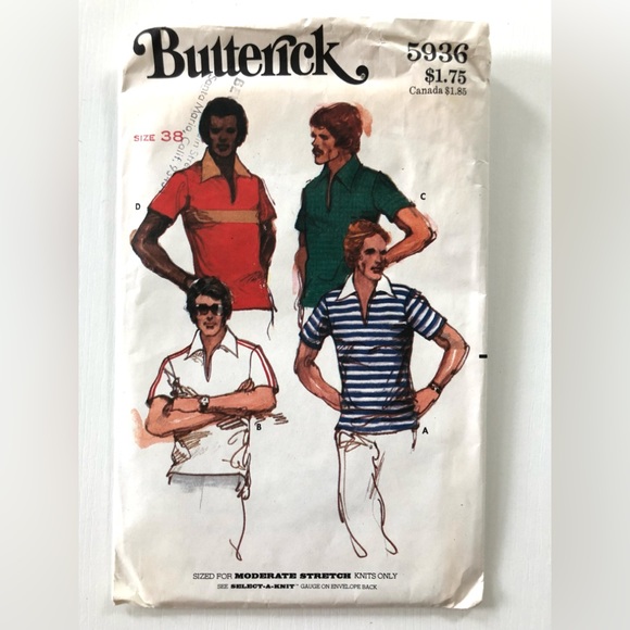VTG 70s simplicity sewing pattern men's short sleeve shirt epaulets size 38-40 - Picture 11 of 16